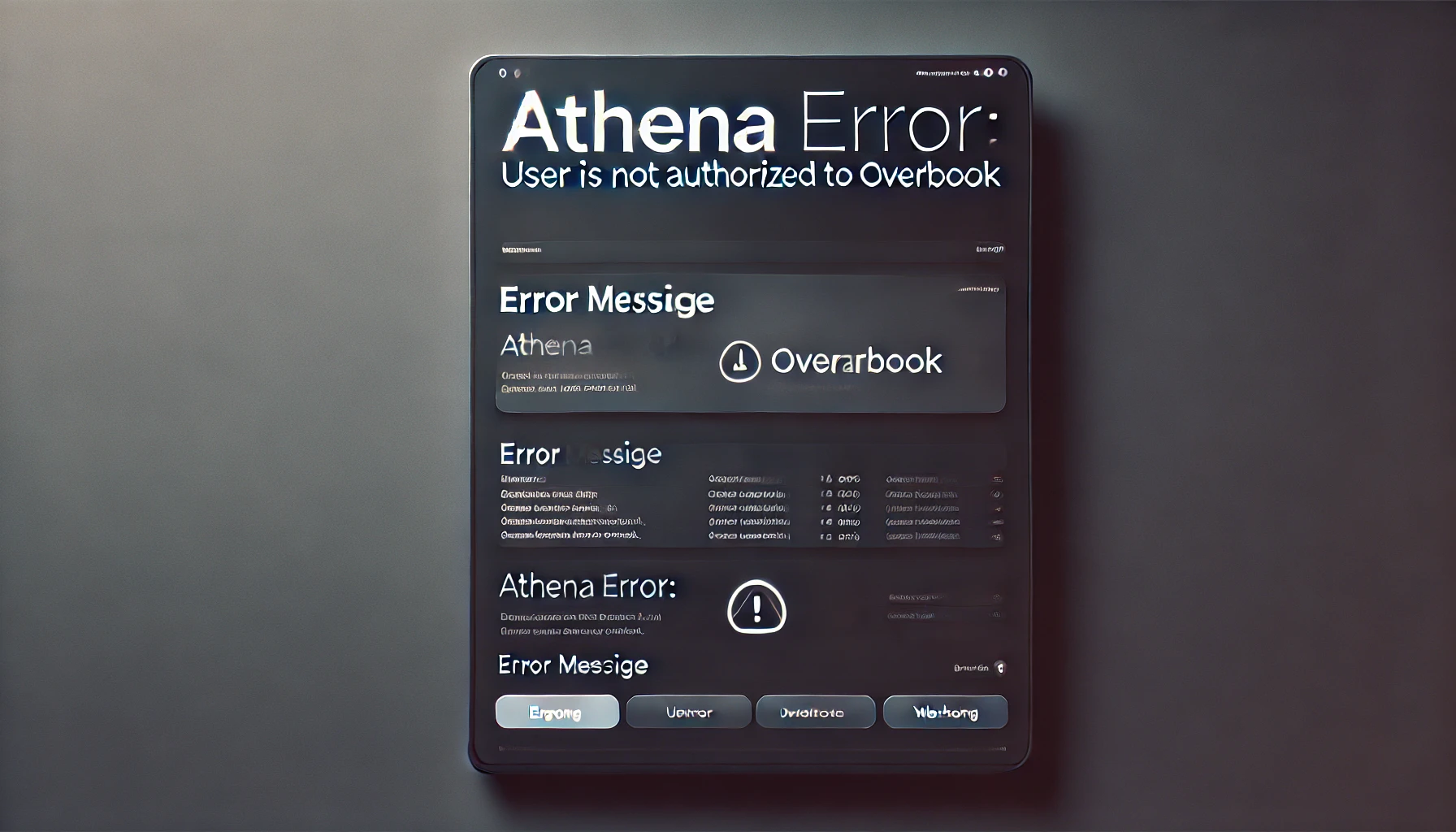 Athena Error: User Is Not Authorized to Overbook