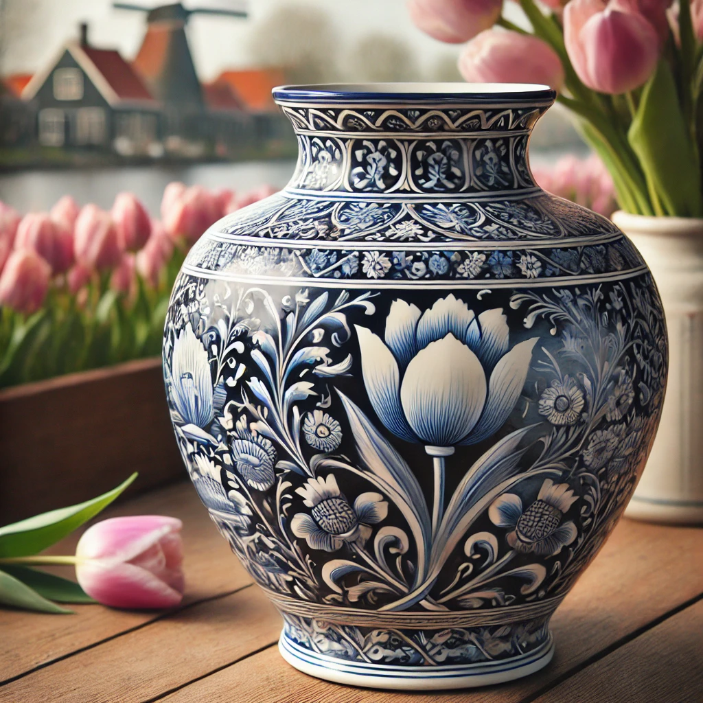 Hand Painted Vase from Holland J Guberim